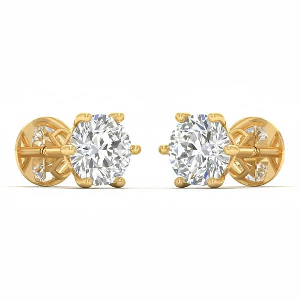 Sfavillante Snowflake Solitaire Earrings - View 2