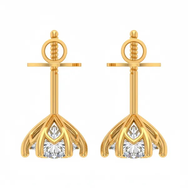Sfavillante Snowflake Solitaire Earrings - View 4