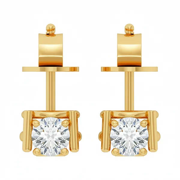Regalia Single Diamond Studs - View 4