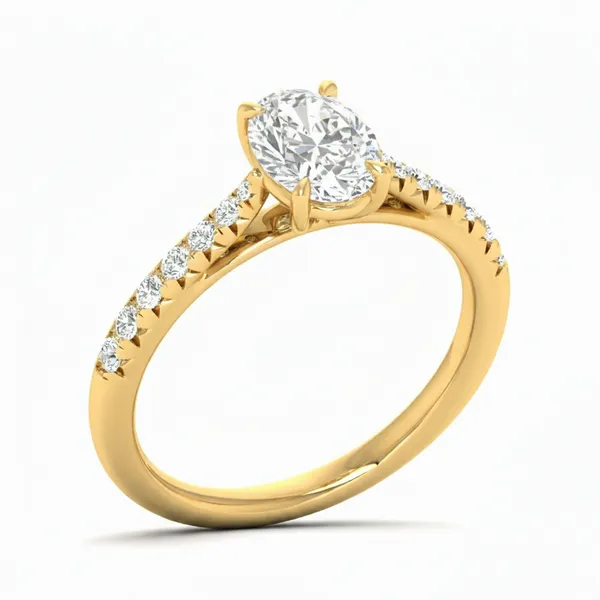Chic Split-Shank Diamond Ring - Laboratory-Grown Diamond Ladies Ring