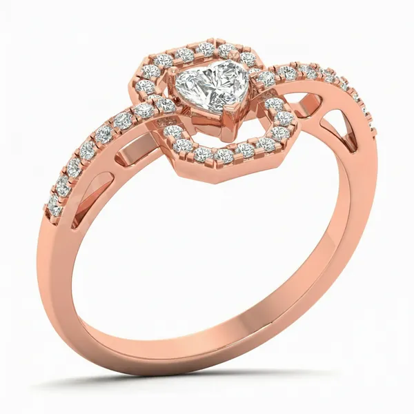 Regal Crossover Diamond Ring - Laboratory-Grown Diamond Ladies Ring
