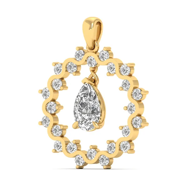 Luxurious Halo Diamond Pendant - View 2
