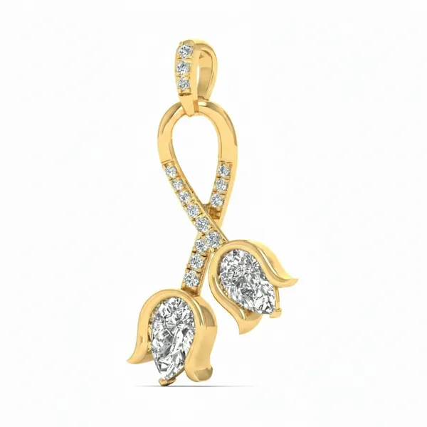 Vivid Sunburst Diamond Pendant - View 2