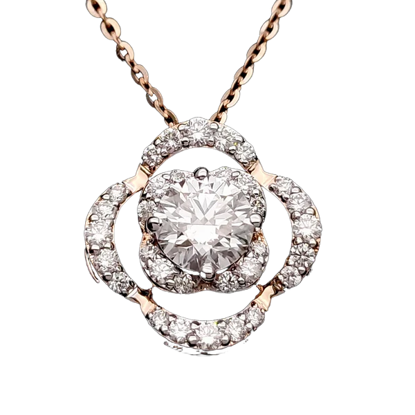 Delicate Ember Diamond Pendant with Chain MNPC1144