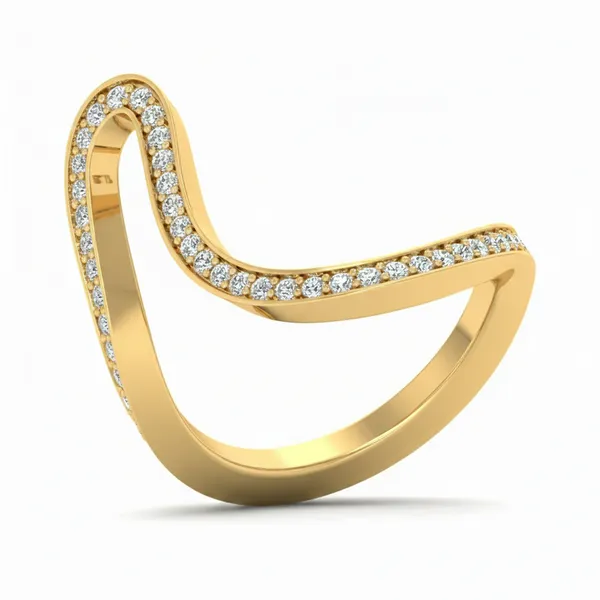 Lustrous Crossover Diamond Ring - Laboratory-Grown Diamond Ladies Ring