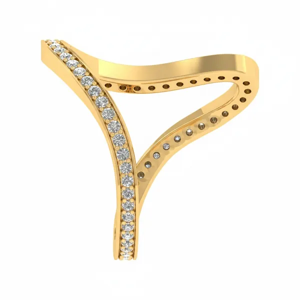 Lustrous Crossover Diamond Ring - View 4