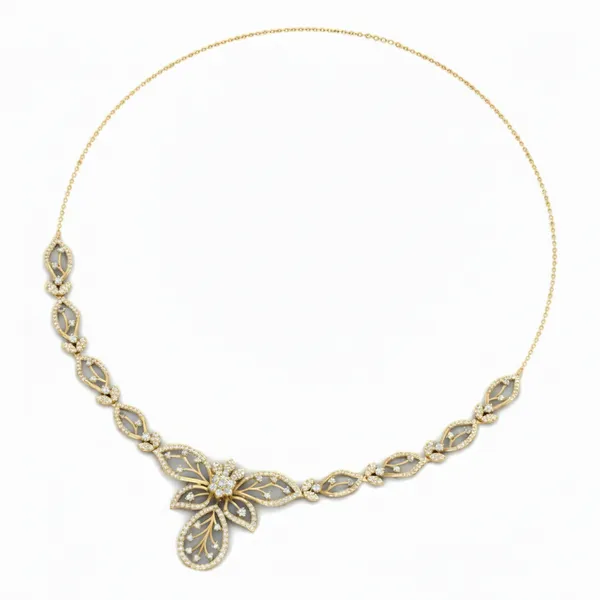 Divine Cluster Diamond Necklace - View 3