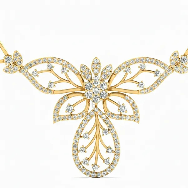 Divine Cluster Diamond Necklace - View 4