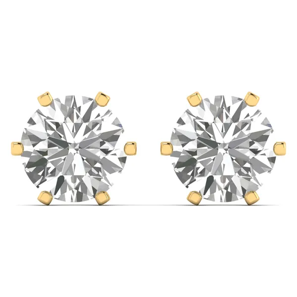 Azure Solitaire Studs - Laboratory-Grown Diamond Earrings