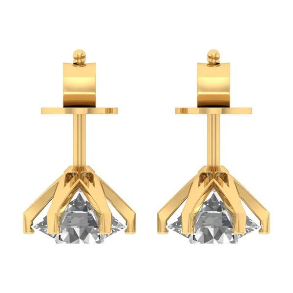 Azure Solitaire Studs - View 4