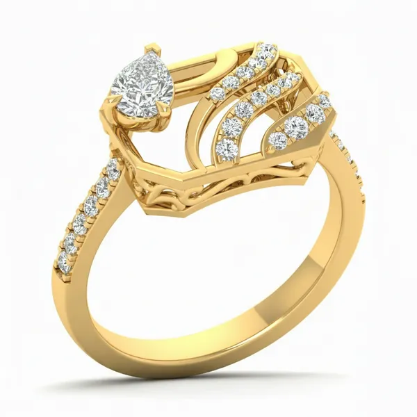 Striking Halo Diamond Ring - Laboratory-Grown Diamond Ladies Ring