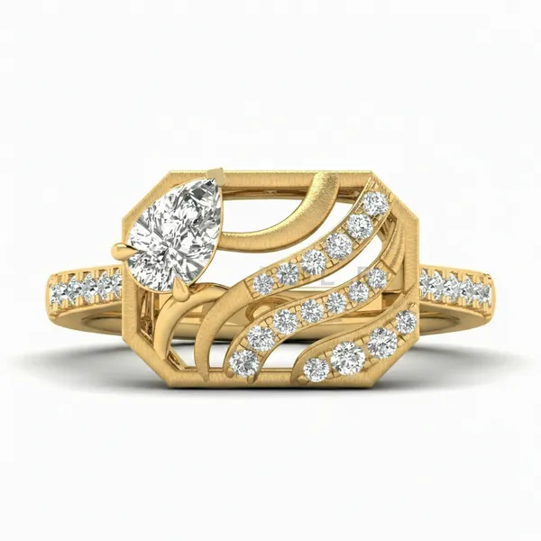 Striking Halo Diamond Ring - View 2
