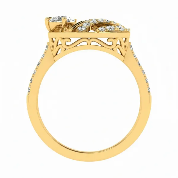 Striking Halo Diamond Ring - View 3