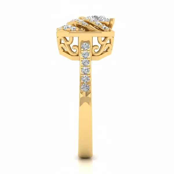 Striking Halo Diamond Ring - View 4