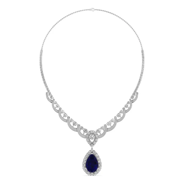 Dazzling Diamond-Line Diamond Necklace - Laboratory-Grown Diamond Necklace