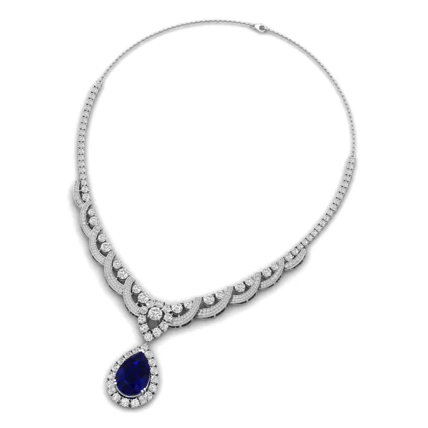 Dazzling Diamond-Line Diamond Necklace - View 3