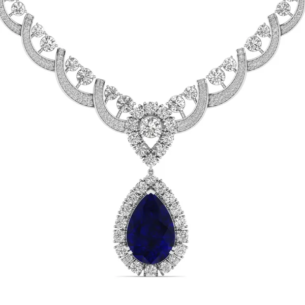 Dazzling Diamond-Line Diamond Necklace - View 4
