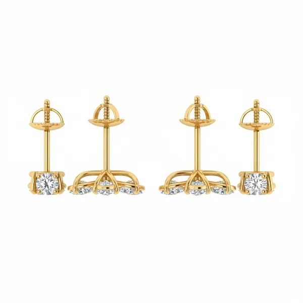 The Lumiere Cascade Diamond Studs - View 4