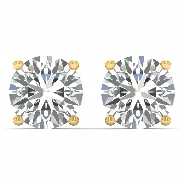 Julienne Candelabra Single Diamond Studs - Laboratory-Grown Diamond Earrings