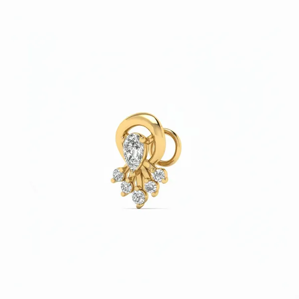 Mesmerizing Bone Diamond Nosepin - View 2