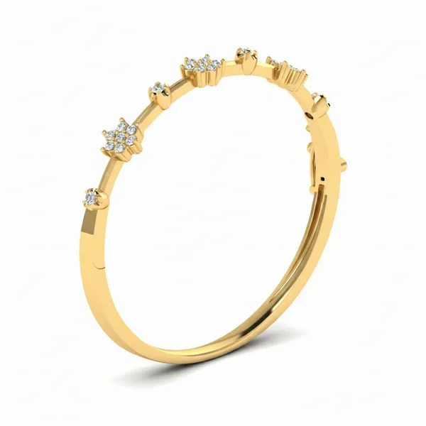 Delicate Luxe Diamond Bangle - View 2