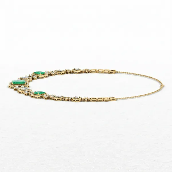 Regal Cluster Diamond Necklace - View 2
