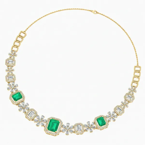 Regal Cluster Diamond Necklace - View 3