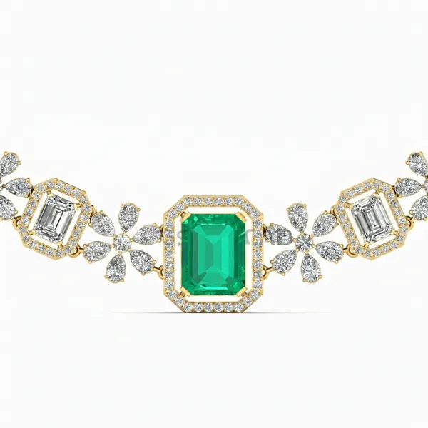 Regal Cluster Diamond Necklace - View 4