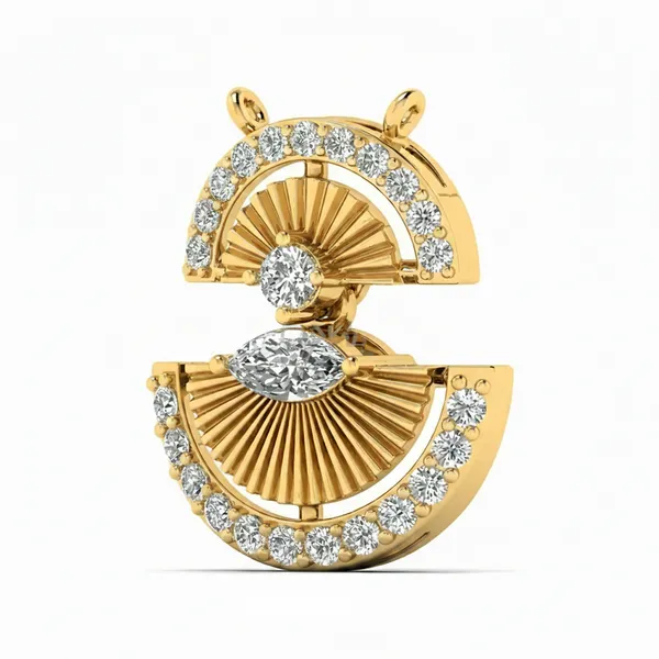Captivating Geometric Diamond Pendant - View 2