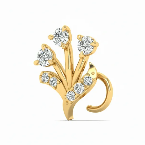 Glittering Elegant Diamond Nosepin - View 2