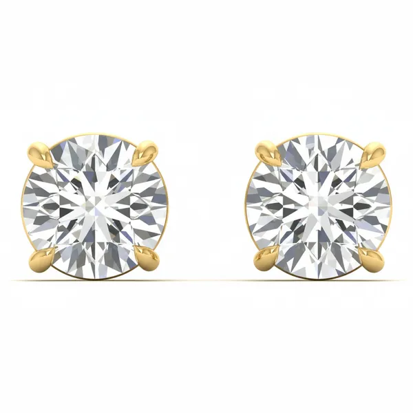 Delfina Iris Solo Stone Earrings - Laboratory-Grown Diamond Earrings