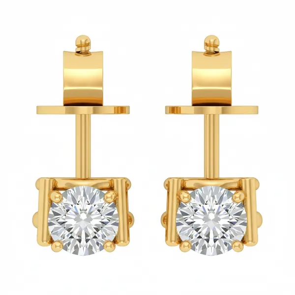 The Estella Prism Single Diamond Studs - View 4