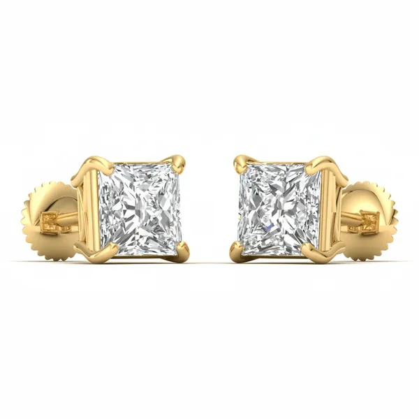 Nocturne Lily Single Diamond Studs - View 2