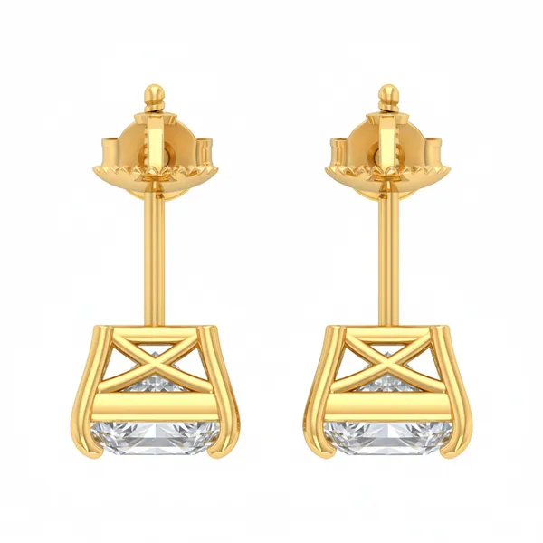 Nocturne Lily Single Diamond Studs - View 4