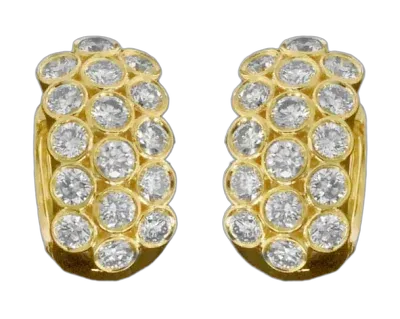 Elegant Crest Diamond Bali Earrings - View 2