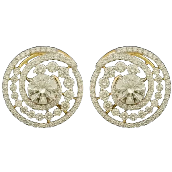 Graceful Cascade Diamond Stud Earrings - View 2