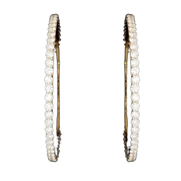 Radiant Halo Diamond Bangle Pair - View 2