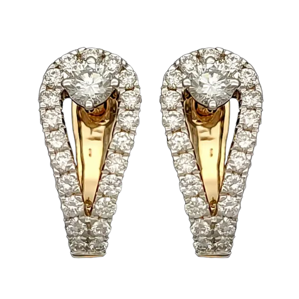 Regal Cascade Diamond Bali Earrings - View 2