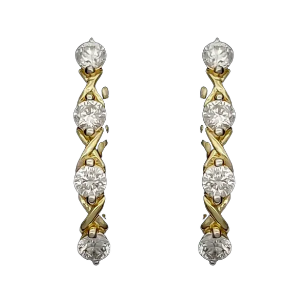 Serene Cascade Diamond Bali Earrings - View 2