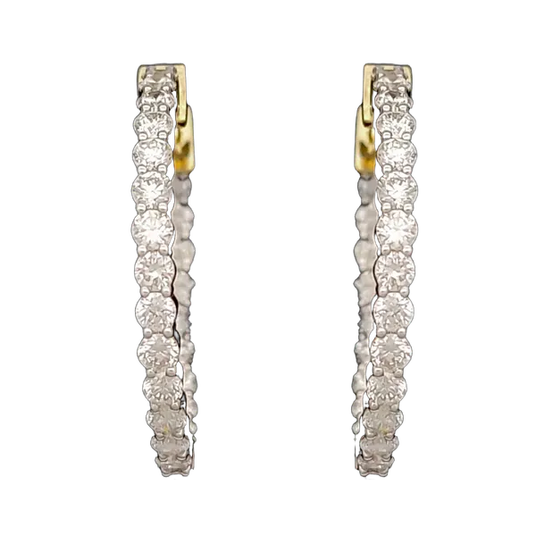 Delicate Harmony Diamond Bali Earrings - View 2