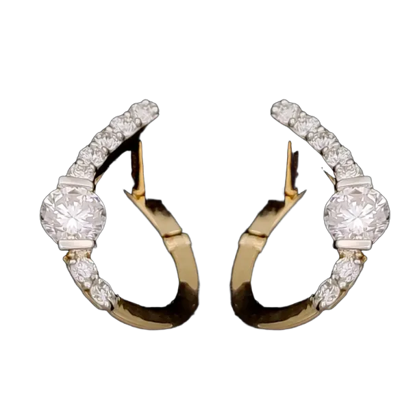 Majestic Ember Diamond Bali Earrings - View 2