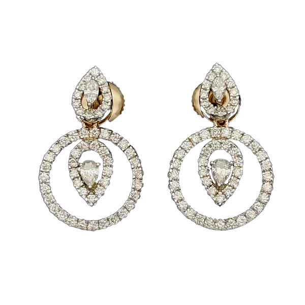 Graceful Halo Diamond Earring & Mangalsutra Set MNEP1110