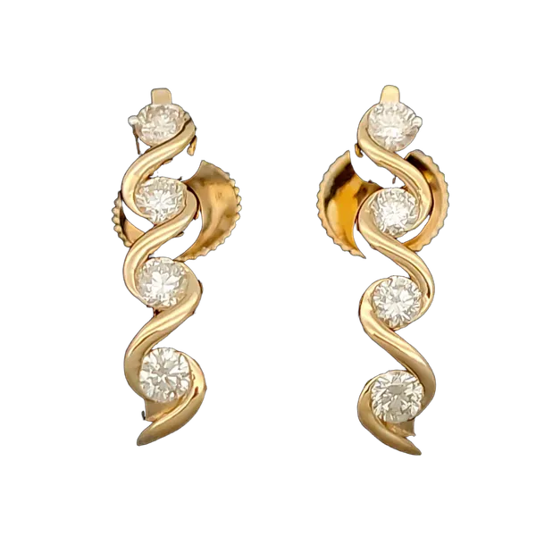 Delicate Halo Diamond Earring & Mangalsutra Set - View 2