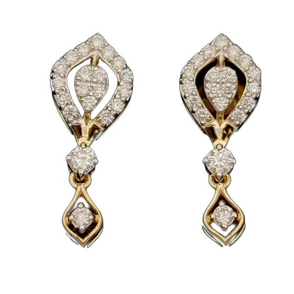 Elegant Cascade Diamond Earring & Mangalsutra Set - View 2