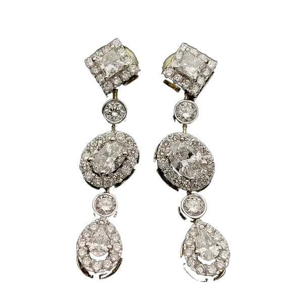 Radiant Lattice Diamond Earrings MNER1103