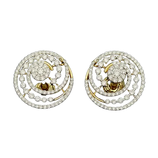 Elegant Crest Diamond Earrings - View 2