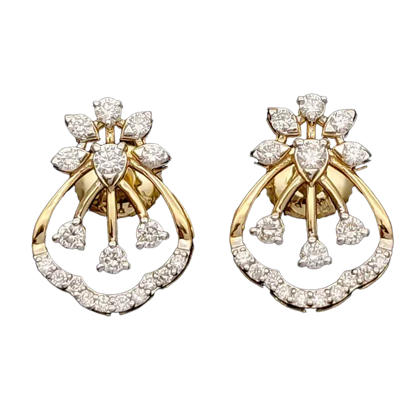 Majestic Halo Diamond Earrings - View 2