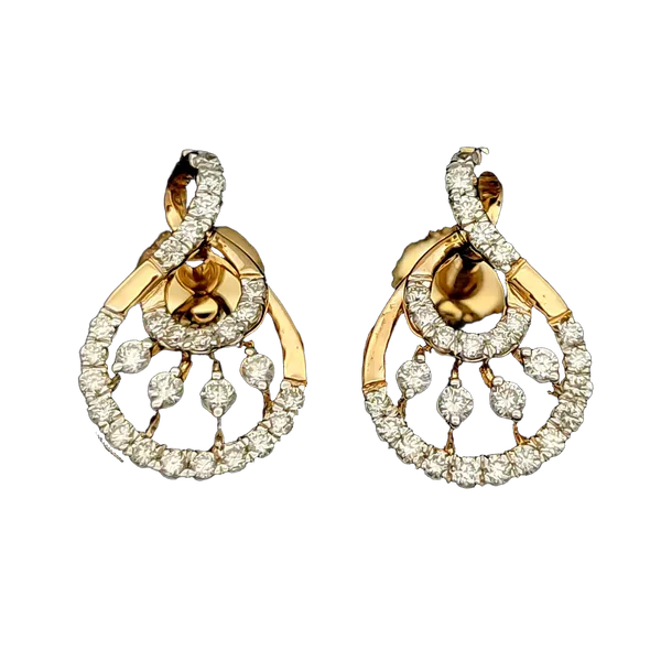 Timeless Lattice Diamond Earrings - View 2