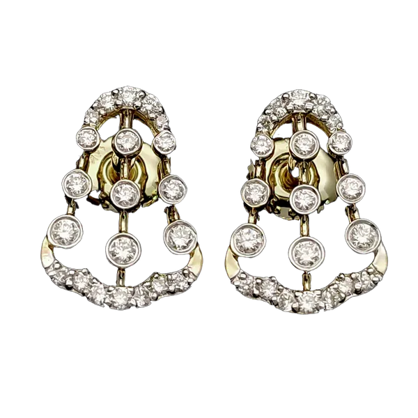 Regal Petal Diamond Earrings - View 2
