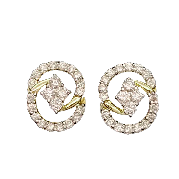 Radiant Blossom Diamond Earrings - View 2